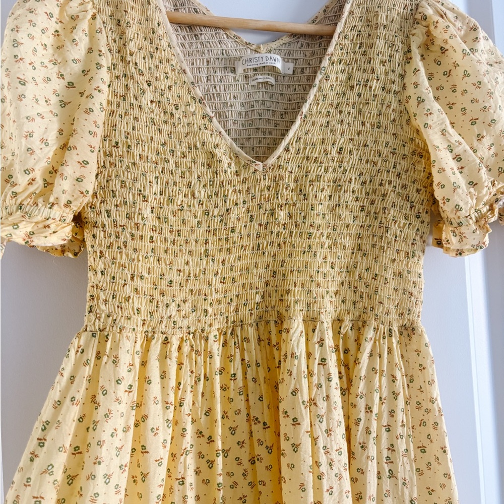 Christy Dawn Cream Floral Smocked Dress - Picture 6 of 7